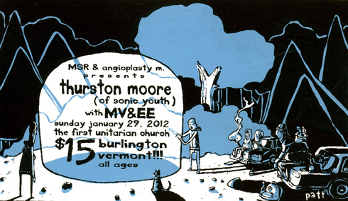 Thurston Moore ticket stub, January 29, 2012, First Unitarian Church Burlington, VT