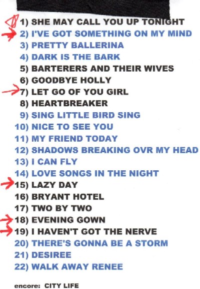 setlist for The Left Banke @ World Cafe Live 8/8/12 setlist for The Left Banke @ World Cafe Live 8/8/12