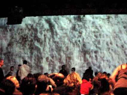 The backdrop at St. Ann's Warehouse before Lou Reed went on 12/16/06